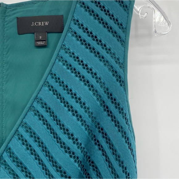 J.Crew Holiday Green Eyelet Dress size 2 - Picture 5 of 11